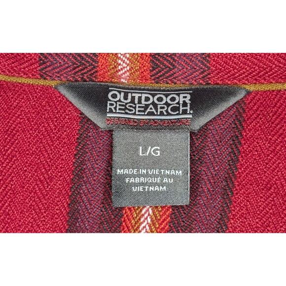 Mens Outdoor Research Feedback Red Plaid Flannel Shirt NWOT Large - Picture 3 of 7